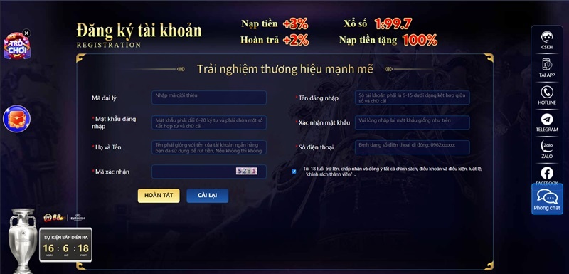 Biểu mẫu đăng ký